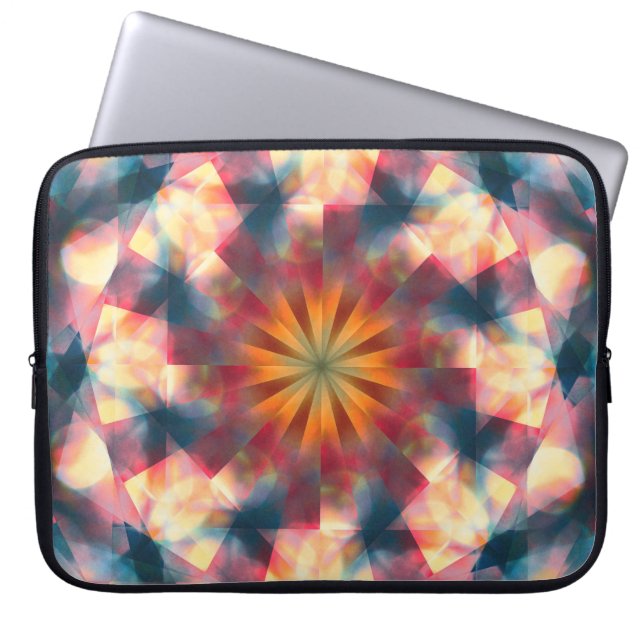 Prismatic Kaleidoscopic Psychedelic Mandala Laptop Fodral (Framsidan)