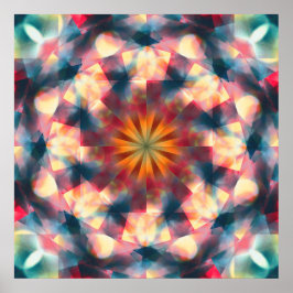 Prismatic Kaleidoscopic Psychedelic Mandala Poster