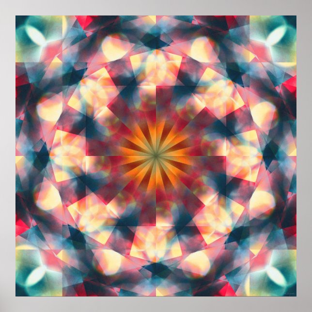 Prismatic Kaleidoscopic Psychedelic Mandala Poster (Framsidan)