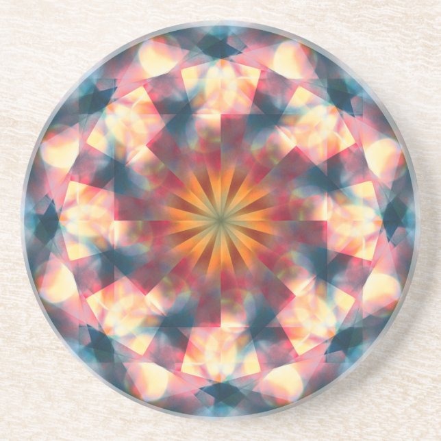 Prismatic Kaleidoscopic Psychedelic Mandala Underlägg (Framsidan)