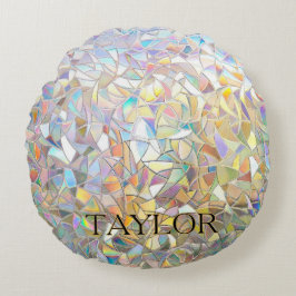 Prismatic Stained Glass Effect - Rainbow Prismatic Rund Kudde