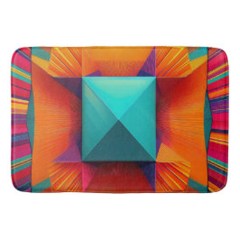 Prismatic Sunburst:Bold Abstract Geometric Diamond Badrumsmatta