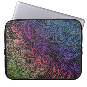 Prismatic Swirl   Regnbåge Feather Art Laptop Fodral