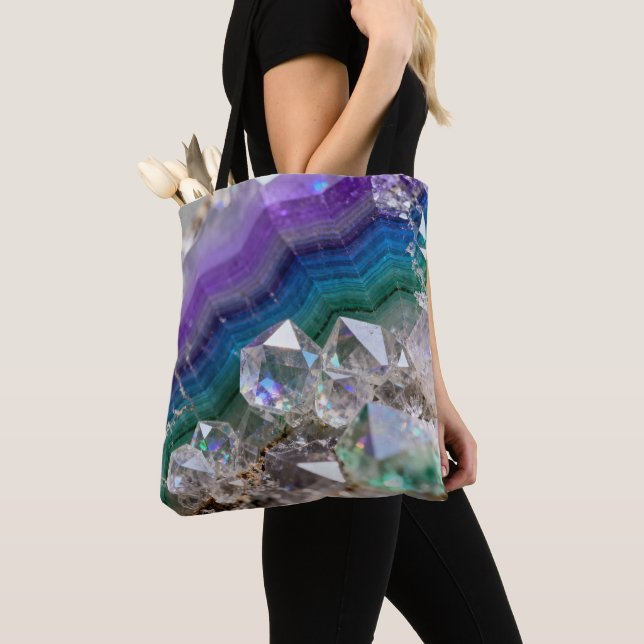 Prismatisk kvartsfusion Vibrant kristalldesign Tygkasse (Närbild)