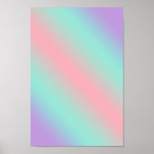 Prismatisk pastel rosa mint lila-drömövertoning poster