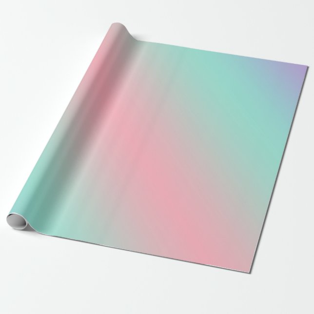 Prismatisk pastel rosa mint lila-drömövertoning presentpapper (Utrullad)