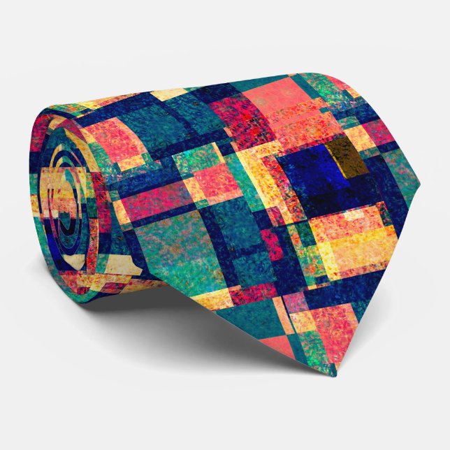 Prismatiska block – Modern abstrakt geometrisk sli Slips (Rullad)