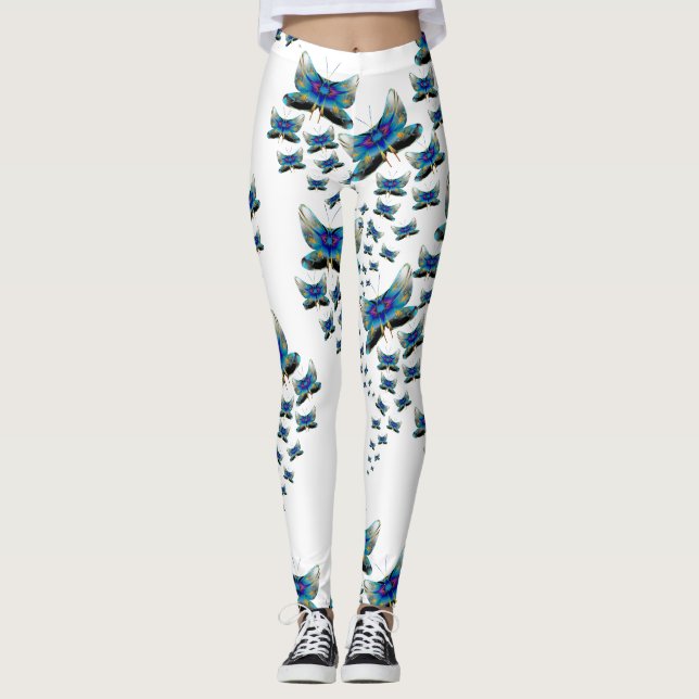 Prismatiska fjärilskaskadleggings leggings (Framsida)