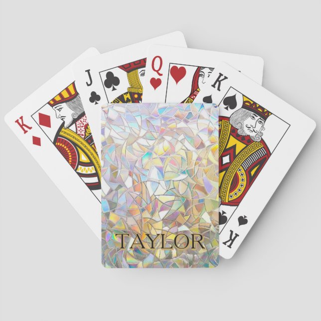 Prismatiskt glaseffekt - regnbåge prismatisk casinokort (Baksidan)