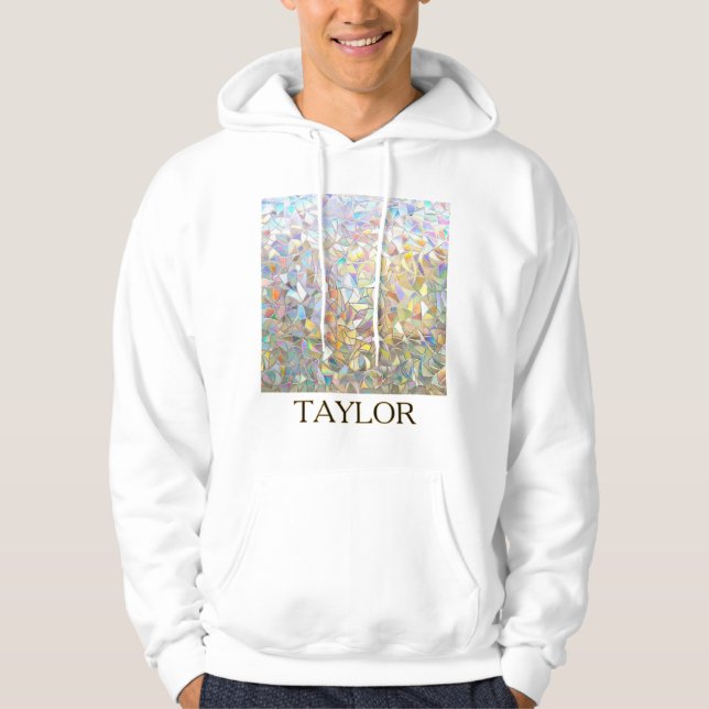 Prismatiskt glaseffekt - regnbåge prismatisk hoodie (Framsida)