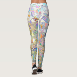 Prismatiskt glaseffekt - regnbåge prismatisk leggings