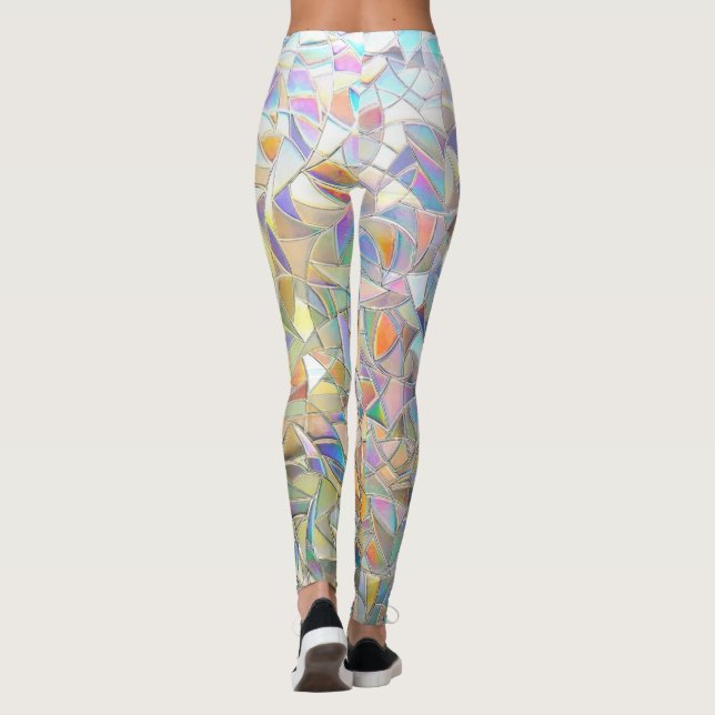 Prismatiskt glaseffekt - regnbåge prismatisk leggings (Baksida)