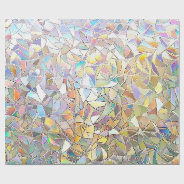 Prismatiskt glaseffekt - regnbåge prismatisk presentpapper (Platt)