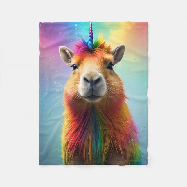 Prismhorn: The Rainbow Capybaraicorn Fleecefilt (Framsidan)
