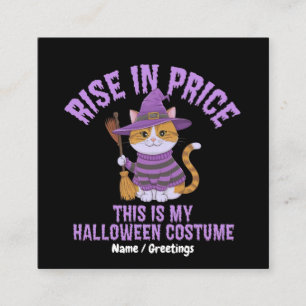 Prisökning Rollig Halloween-kostym Häxa Katt Fyrkantigt Visitkort