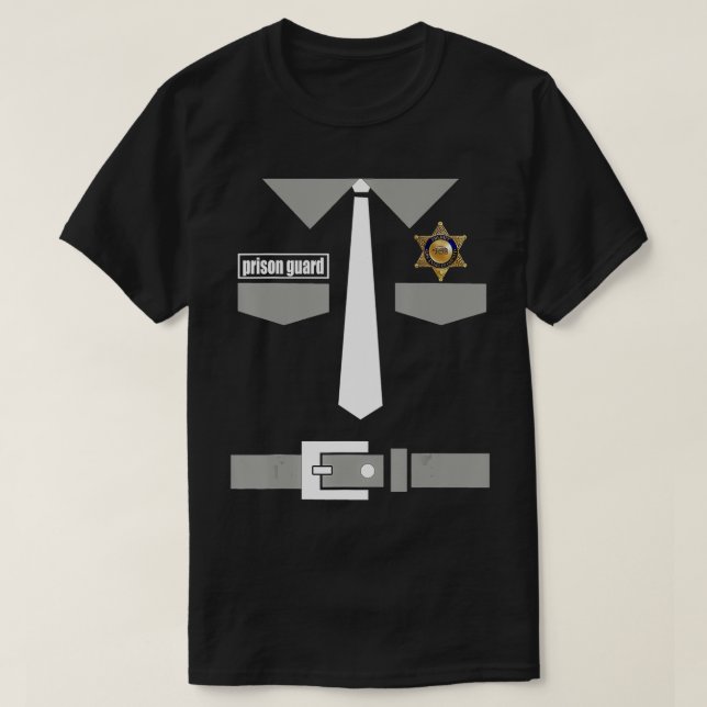 Prison Guard Halloween Costume  Correctional Offic T Shirt (Design framsida)