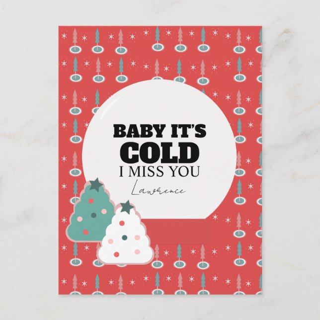 Prison Long Distance Winter Love Christmas  Vykort (Framsida)