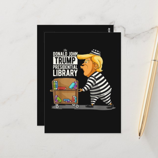 Prison Trump Presidential Library Vykort (Fram/Back In Situ)