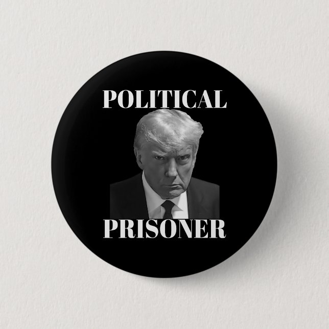 Prisoner Donald J. Trump Black &amp; White Mugshot Knapp (Framsida)