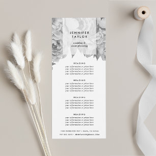 Prissättning eller service för svartvit Blommigt f Reklamkort