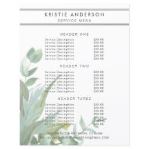 Prissättning och tjänster för akvarell eukalyptusb