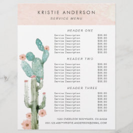 Prissättning och tjänster för akvarellblommande ka reklamblad