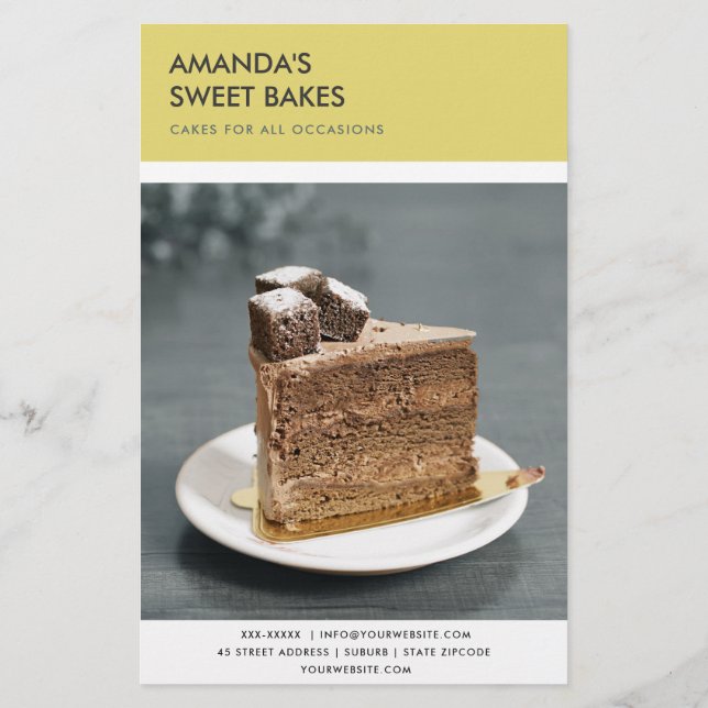 PRISSJÄNST FÖR MODERN BOLD BLACK GULT PHOTO FLYGBLAD (Baksidan)