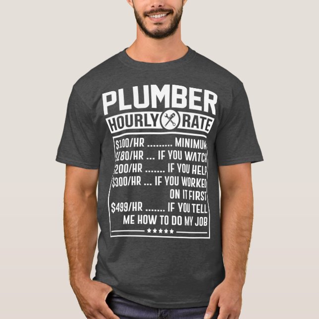 Prist diagram för  timtaxering för rörmokare t shirt (Framsida)
