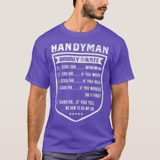 Prist diagram över arbetstid i Handyman, timtaxa f T Shirt