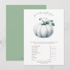 Prist jokertecken för vit Pumpkin - Fall Baby Show Inbjudningar