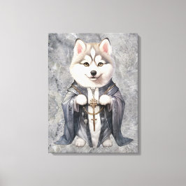 Prist Kung Siberian husky Hund Canvastryck