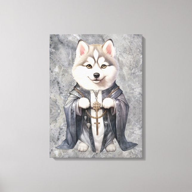 Prist Kung Siberian husky Hund Canvastryck (Framsida)