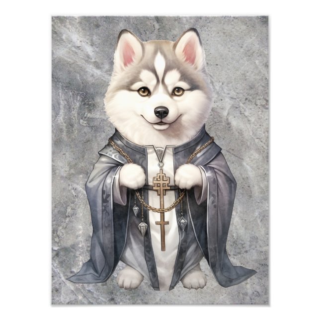 Prist Kung Siberian husky Hund Fototryck (Framsidan)