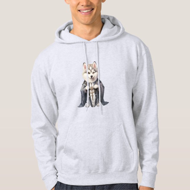 Prist Kung Siberian husky Hund Hoodie (Framsida)