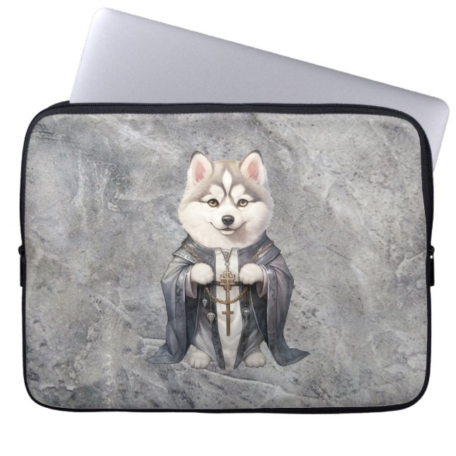Prist Kung Siberian husky Hund Laptop Fodral (Framsidan)