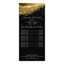 Prist liststreckstillägg Glitter Guld Black Reklamkort