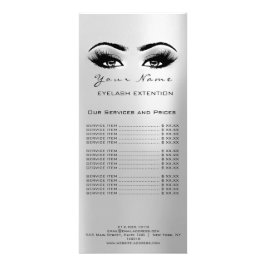 Prist liststreckstillägg Makeup Artist Grått Reklamkort