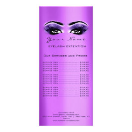 Prist liststrecktillägg Makeup Lila Violet Reklamkort