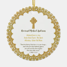 Prist pastor Deacon för minneshögtider Julgransprydnad Keramik