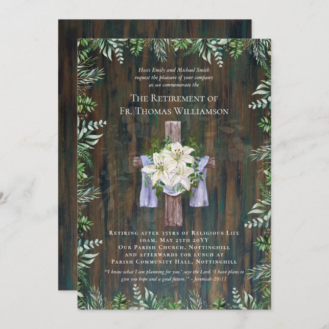 Prist Pastor Deacon Minister Pension Lilies (Fram/baksida)