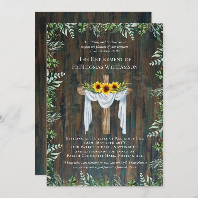 Prist Pastor Deacon Minister Pension Solros (Fram/baksida)