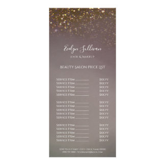 prist rackkort för flytande glitter reklamkort