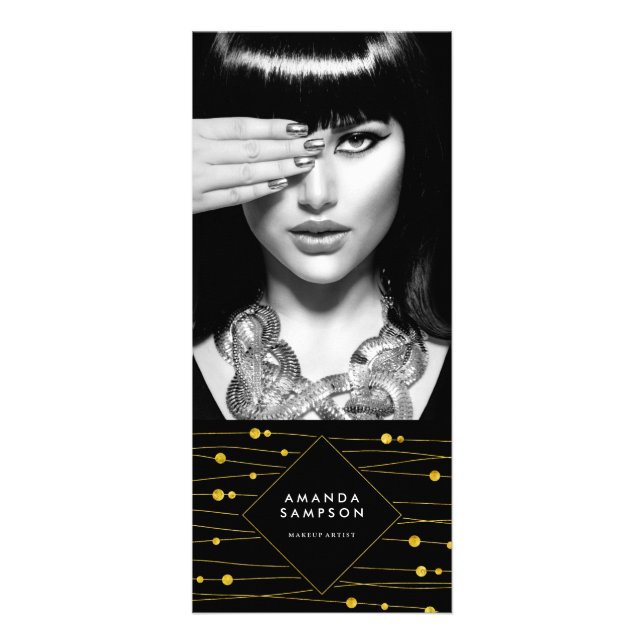 Prist rasterkort för guld-konfetti-strängar reklamkort (Framsidan)