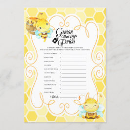 Prist spel för Bee Baby Shower Inbjudningar