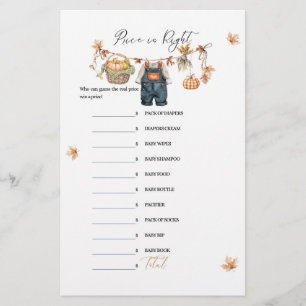 Prist spel för modern Pumpkin Fall Baby Shower