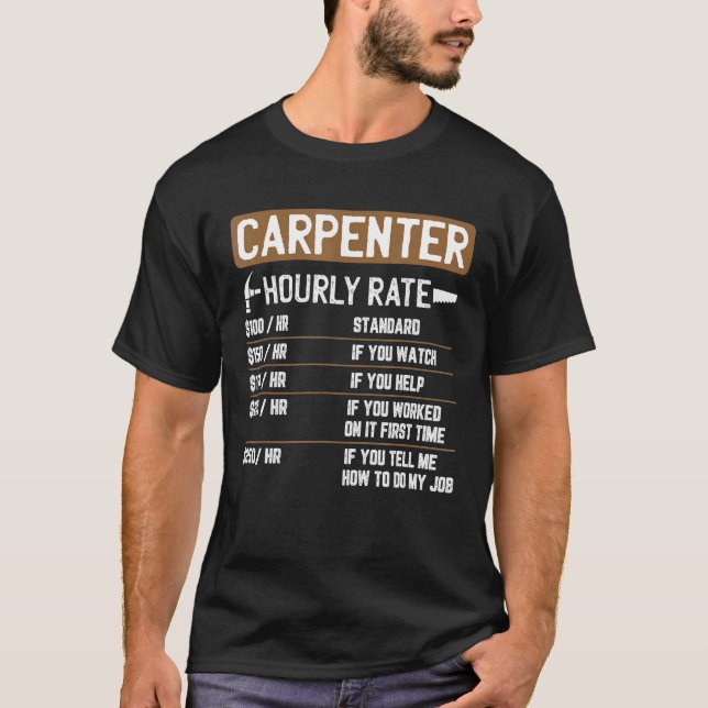 Prist träträ med timtaxa för matsverk t shirt (Framsida)