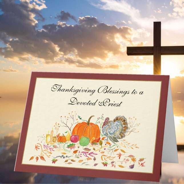 Prista Turkiet med Pumpkin Thanksgiving Helgdag Kort (Skapare uppladdad)