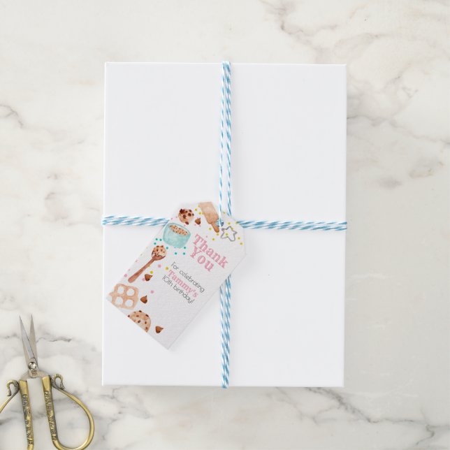 Pristecken för kalkbagare i party på födelsedagska presentetikett (Med Snöre)