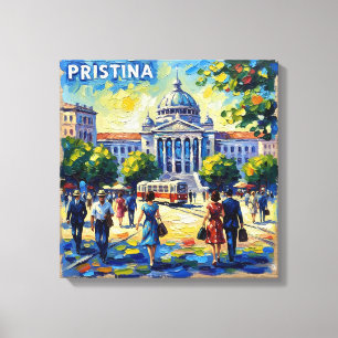 Pristina Kosovo Katedralens torg Sträckt canvas