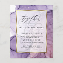 Prisvärd Bröllop Chic Lavender Ro Abstrakt Bläck
